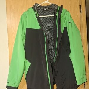 Under Armour Cold Gear Infrared Green and Black Hooded Jacket